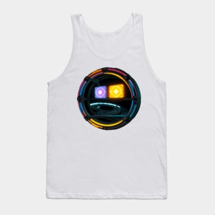 blacky colored Artificial face Tank Top